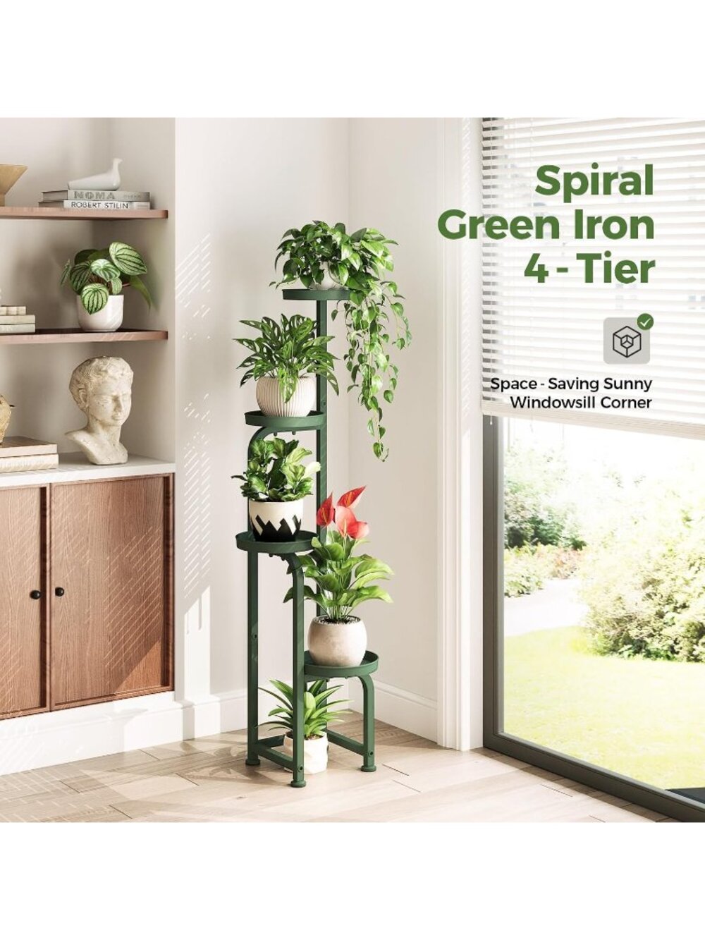 New Corner Plant Stand Indoor Outdoor Tall Metal Flower Pot Stands - Picture 5 of 6